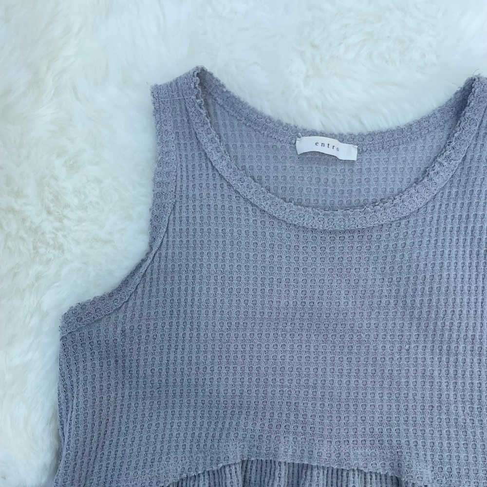 Entro Babydoll Waffle Knit Tank Top - Picture 3 of 3